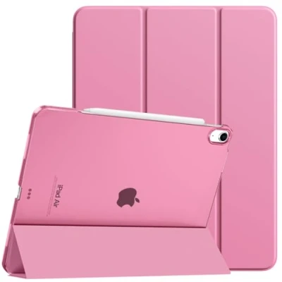 Abbildung von TiMOVO für iPad Air 13 Zoll Hülle M2 2024, Schlanke 13&quot; (M2), Unterstützt Touch ID, Auto Schlaf/Aufwach Schutzhülle mit Transluzent Rückhülle, Hülle, Fondant Rosa