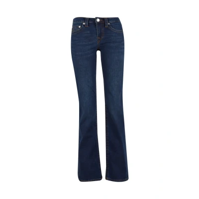 Abbildung von True Religion Billie Damen Jeans mit mittelhoher Taille, gerade, Stretch, Einzelnadelnähte, Indigo Upgrade, 30