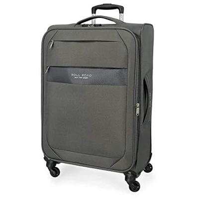Abbildung von Roll Road Royce Mittlerer Koffer Grau 43x66x26 cms Weich Polyester Kombinationsschloss 64L 2,6Kgs 4 Räder Erweiterbar