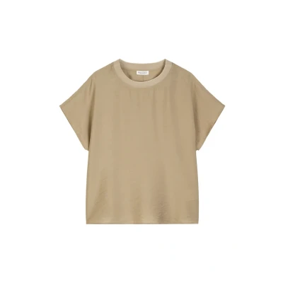 Abbildung von Marc O&#039;Polo Style Short Sleeve CREW NECK WITH TAPE Solid Bluse, Damen, Größe: 32, Summer sand