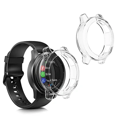 Abbildung von kwmobile 2X Sport Schutzhülle kompatibel mit Garmin Vivoactive 4S Hülle Silikon Cover klar Case ohne Tracker Transparent