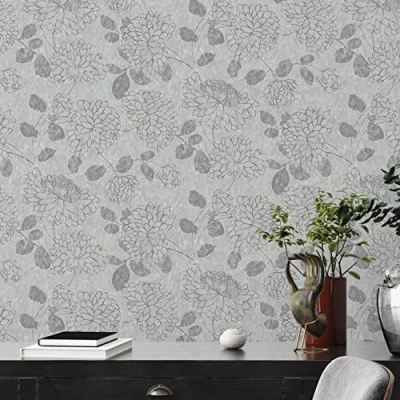 Abbildung von A.S. Création Vliestapete &quot;Attractive 2 Blumentapete&quot;, leicht glänzend gemustert abstrakt, Floral Blumentapete glatt Tapeten Wohnzimmer Schlafzimmer Design Optik