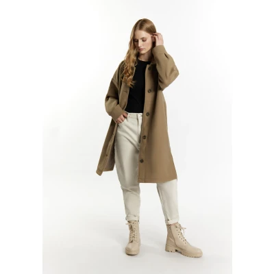 Abbildung von DREIMASTER Vintage Damen Übergangsmantel in Wolloptik S / Grau Beige 70% Polyester 20% recyceltes 10% Viskose