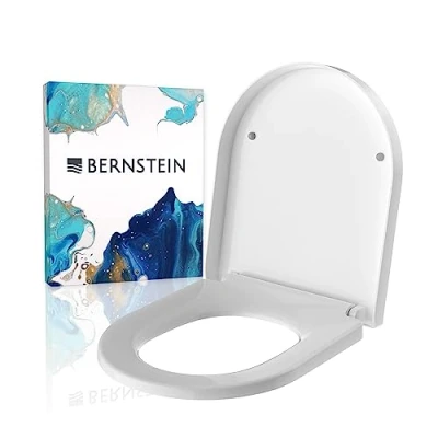Abbildung von Bernstein WC Sitz U1009 (Komplett Set, inkl. Befestigungsmaterial), weiß / D Form Absenkautomatik aus Duroplast abnehmbar
