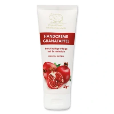 Abbildung von Florex Handcreme Granatapfel Reichhaltige intensive Pflege bei trockenen strapazierten Händen mit Schafmilch ohne Palmöl 75 ml
