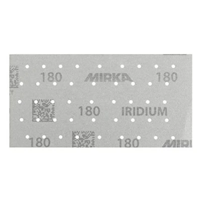 Abbildung von Mirka Iridium Premium Schleifpapier 93x180mm Klett 45 Loch, Korn 220, 50 Stk / Zum Schleifen von Lack, Spachtel, Grundierung, Holz, Stahl, Mineralwerkstoffe, Kunststoff