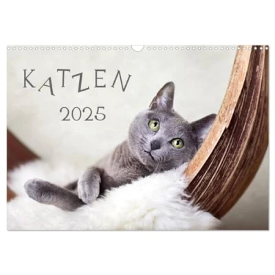Abbildung von Katzen 2025 (Wandkalender DIN A3 quer), CALVENDO Monatskalender