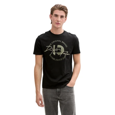 Abbildung von TOM Tailor Denim Printed Tshirt print, Herren, Größe: Medium, Black