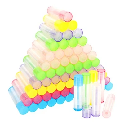 Abbildung von 72 Stück Leer Lippenstift Lippenstifthülsen mit Kappe 5ML Lippenbalsam Behälter Tube, zum Selbst Befüllen, Lippenpflege Leere für DIY, 6 Farben