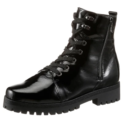 Abbildung von Waldläufer Schnürstiefelette &quot;HANAKO&quot;, in glänzender Lack Optik, H Weite