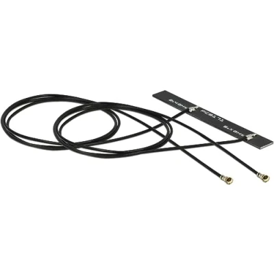 Abbildung von DELOCK WLAN 802.11 ac/a/h/b/g/n Doppelantenne 2 x MHF 4L Stecker 3 5 dBi 50cm PCB intern Klebemontage