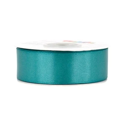 Abbildung von Satinband 25mm x 25m Rolle FARBAUSWAHL in 3/6/12/18/25/38/50/75/100mm farbecht &amp; waschbar Schleifenband für Hochzeit Geschenkband zum Verpacken Dekorieren Basteln Petrol 347