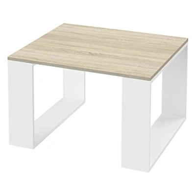 Abbildung von ML DESIGN Couchtisch Wohnzimmertisch im modernen Stil, Kaffeetisch für Wohnzimmer oder Büro, Quadratischer Beistelltisch Sofatisch Kufenbeine Tisch 65x40cm