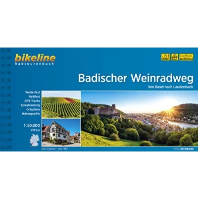 Abbildung von Badischer Weinradweg: Von Basel nach Laudenbach, 1:50.000, 470 km, wetterfest/reißfest, GPS Tracks Download, LiveUpdate (Bikeline Radtourenbücher)