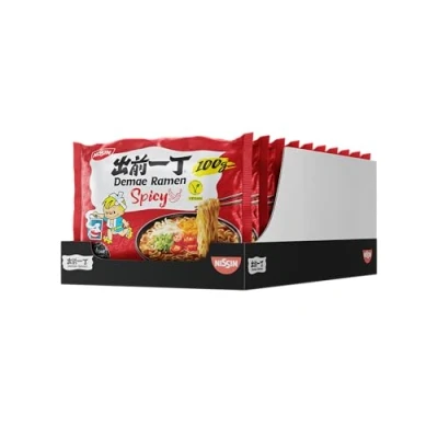 Abbildung von Nissin Demae Ramen Spicy, 10er Pack, Instant Nudeln japanischer Art, mit Cayennepfeffer &amp; asiatischen Gewürzen, schnell einfach zubereitet, asiatisches Essen (10 x 100 g)