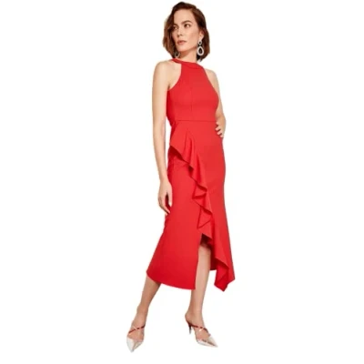 Abbildung von Trendyol Women&#039;s Volan detailliertes Kleid Dress, Pomegranate Blossom, 38