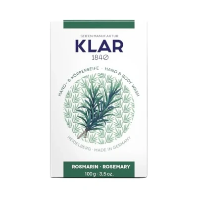Abbildung von Klar Seifen Rosmarinseife 100g, Cosmos zertifiziert, palmölfrei, mit würzigem Duft, geeignet für normale Haut, Seife 10986