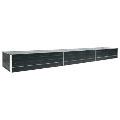 Abbildung von vidaXL Hochbeet Pflanzkübel Pflanzbeet Gemüsebeet Gartenbeet Frühbeet Blumenkasten Pflanzkasten Garten Verzinkter Stahl 480x80x45cm Anthrazit