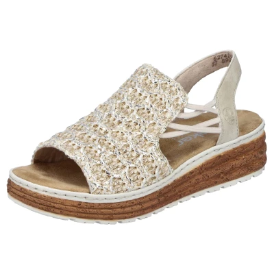 Abbildung von Rieker Keilsandalette, Damen, Größe: 38, Beige Schuhe