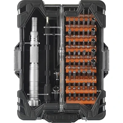 Abbildung von Toolcraft Werkstatt Schranksystem Schraubendreher Set Schraubenzieher Handwerkzeug S2 Stahl 62 teiliges Elektronik Werkzeugset Organisation