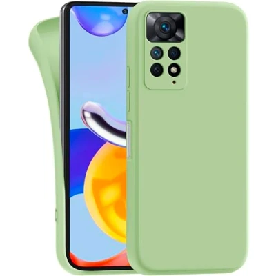 Abbildung von MyGadget Hülle für Xiaomi Redmi Note 11 Pro 5G robuste Silikon Schutzhülle TPU Case Slim Silikonhülle Back Cover Kratzfest Handyhülle Matt Grün