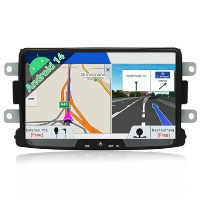 Abbildung von JOYX Android 12 Autoradio Passt für Renault Duster/Dacia Sandero/Lada Xray 2/Renault Captur/Logan 2 GPS Din 8 Rückfahrkamera Canbus KOSTENLOS 2G+32G Mit Lenkradsteuerung 4G WiFi DAB Carplay