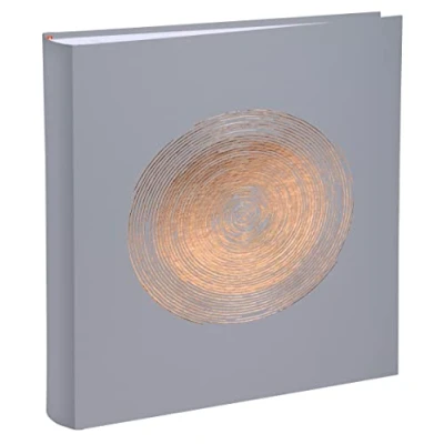 Abbildung von Exacompta 16265E Fotoalbum Ellipse 300 Fotos 60 weiße Seiten Format 29 x 32 cm grauer Kunstledereinband mit roségoldener Markierung in Form einer