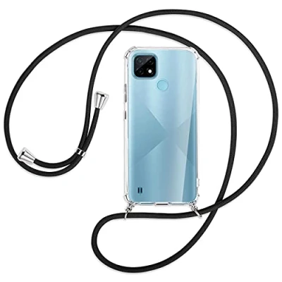 Abbildung von mtb more energy® Handykette kompatibel mit Realme C21 (6.5&#039;&#039;) schwarz Smartphone Hülle zum Umhängen Anti Shock Full TPU Case