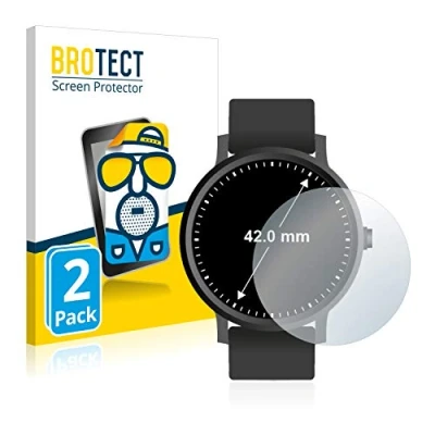 Abbildung von BROTECT Entspiegelungs Schutzfolie für Armbanduhren (Kreisrund, ø: 42 mm) (2 Stück) Matte Displayschutz Folie, Anti Reflex, Fingerprint