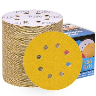 Abbildung von 100 Stück Schleifpapier 125mm Klett 150 Körnung Schleifscheiben Für Exzenterschleifer 8 Loch Schleifblätter Profi Holz Metall Entrosten und Farbe