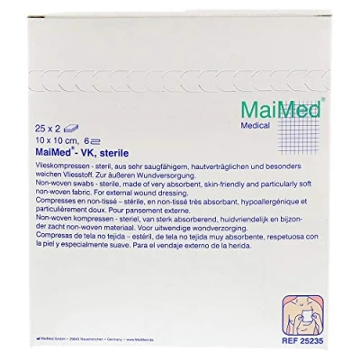 Abbildung von Vlieskompressen Steril 10x10 cm 6fach 25X2 St