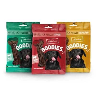 Abbildung von Chewies Hundeleckerli Mix 3 x 200 g Rind, Pansen, Geflügel Knöchelchen Hundesnacks zuckerfrei &amp; mit hohem Fleischanteil Trainings Leckerli für Ihren Hund (600 g)