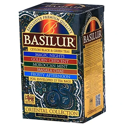 Abbildung von Basilur Tee Set Oriental Collection 5 Teesorten 2er Pack (2 x 25 Teebeutel) Schwarztee &amp; Grüntee