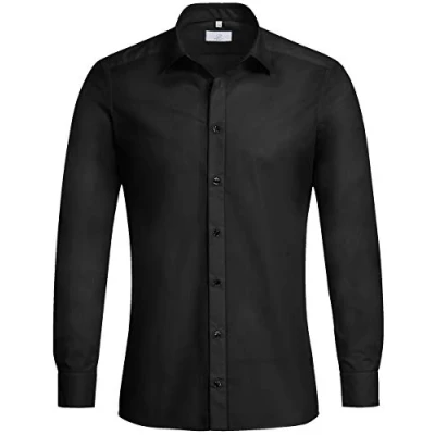 Abbildung von Greiff Größe 43/44 Corporate Wear Basic Herren Hemd Slim Fit Langarm Schwarz Modell 6720 1124