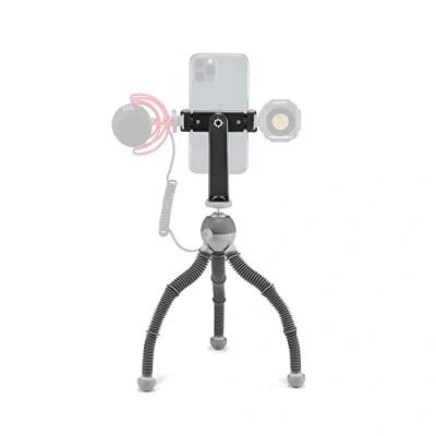 Abbildung von JOBY PodZilla Medium Kit, Flexibles Stativ mit GripTight 360 Handyhalterung, Phone von den GorillaPod Entwicklern, kompatible iPhone, Smartphones, Action Cam, Geräte bis zu 1kg, Grau