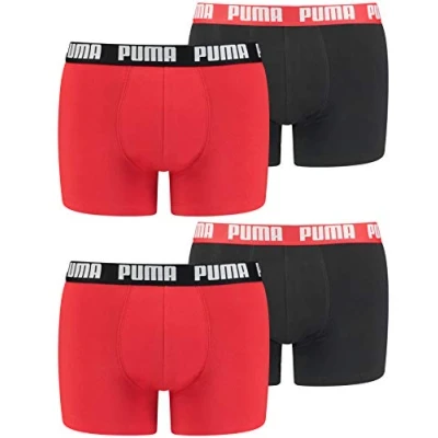 Abbildung von PUMA 12 er Pack Boxer Boxershorts Men Herren Unterhose Pant Unterwäsche, Farbe:786 Red/Black, Bekleidungsgröße:L