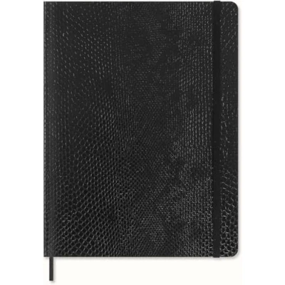 Abbildung von Moleskine Precious &amp; Ethical Notizbuch, mit einer Geschenkbox, veganen Einband Python Effekt, Klettverschluss, XL Format 19x25cm, Farbe Schwarz