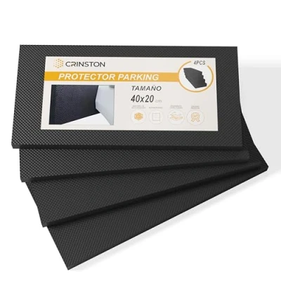 Abbildung von CRINSTON Garagensäulenschutz 4 Stück Selbstklebende Wandschutzfolie Tür und Stoßstangenschutz für Auto, verhindert Stöße Kratzer (40 x 20 2 cm) (schwarz)