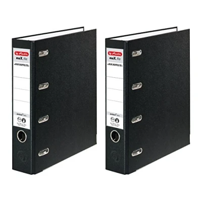 Abbildung von herlitz maX.file protect Doppelordner 2 x A5 quer Karton 7,0 cm schwarz