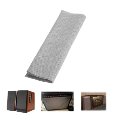 Abbildung von Queen.Y Lautsprecher Grill Stoff Stereo Mesh 1. 4M X 0. 5M Staubdichte Schutzhülle Abdeckung Audio Schwarz