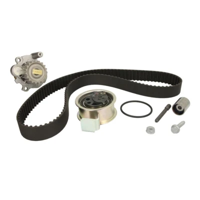 Abbildung von HEPU PK05541 Wasserpumpe + Zahnriemensatz ohne Spanndämpfer, Spannrolle 120 VOLKSWAGEN: Polo IV Schrägheck, Lupo / 3L, III Schrägheck