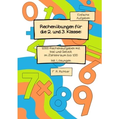 Abbildung von Rechenübungen für die 2. und 3. Klasse: 1000 Rechenaufgaben mit Mal Geteilt im Zahlenraum bis 100 Lösungen