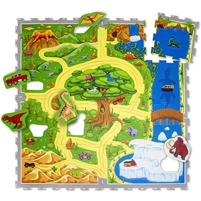 Abbildung von Hakuna Matte Spielmatte Puzzlematte für Babys 1,2x1,2m, 20% dickere Krabbelmatte,