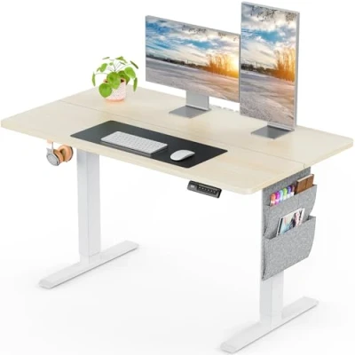Abbildung von ErGear Höhenverstellbarer Schreibtisch 120x60cm,80KG Tragkraft Höhenverstellbar mit Aufbewahrungstasche,Elektrischer Memory Funktion für Computerarbeitsplätze