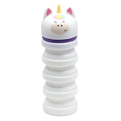 Abbildung von Puckator Teleskop Stiftetui Pop Up aus Silikon Einhorn süße Tiere, mehrfarbig, Ausziehbares Federmäppchen