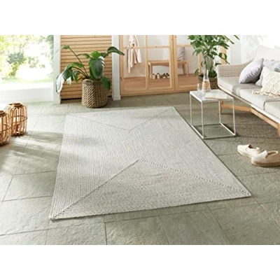 Abbildung von NORTHRUGS Teppich &quot;Trenzado&quot;, rechteckig, In &amp; Outdoor, Handmade Look, Gewebt, Wetterfest, Balkon, Wohnzimmer