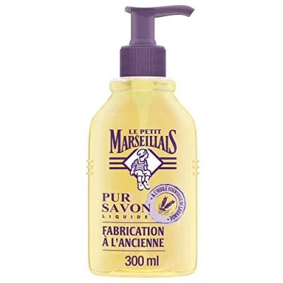 Abbildung von Le Petit Marseillais Reine Flüssigseife, hergestellt in alter Herstellung mit ätherischem Lavendelöl, Flüssigseife aus Marseille, Lavendelseife, 300 ml, 2 Stück