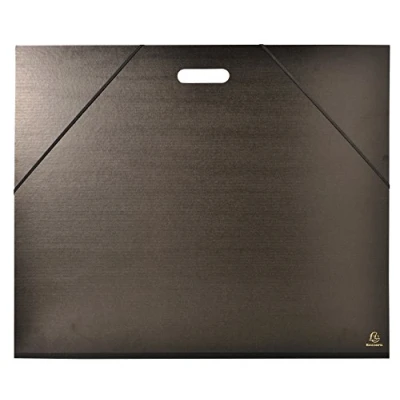 Abbildung von Exacompta 548900E Zeichenmappe (mit Gummizug und Griff für format 50 x 70 cm, Kraft) schwarz