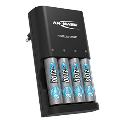 Abbildung von ANSMANN AG Akku Ladegerät für 1 4 NiMH AA/AAA Akkus inkl. 4x AA 2100mAh Universal