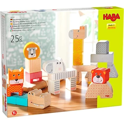 Abbildung von HABA Houten Bouwstenen Dierenparade 25 Delig Blockspielzeug für Kinder, Größe: One Size, Multi coloured
